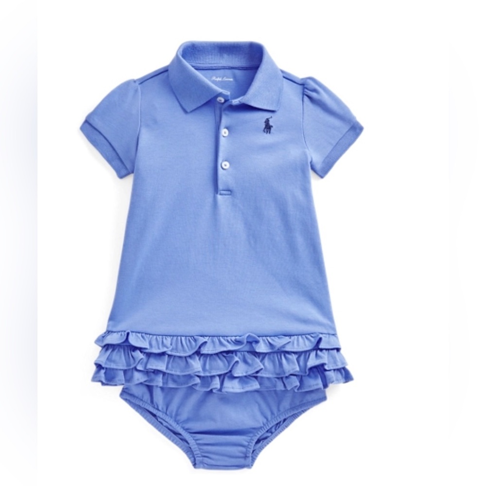 Ruffled Cotton Polo Dress and Bloomer -18 Month